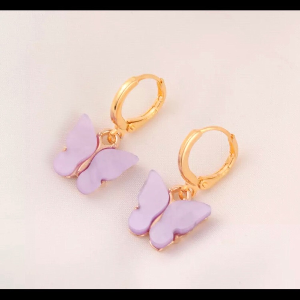 NWT Butterfly Dangle Loop Earrings